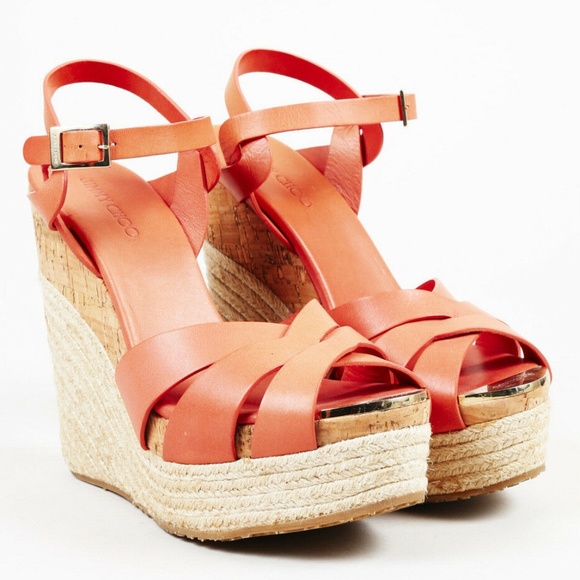 Jimmy Choo Shoes - Jimmy Choo Jimmy Choo Leather Espadrille Wedge